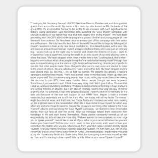 Namjoon's entire UN speech in tiny font Magnet